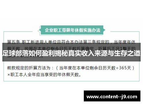 足球部落如何盈利揭秘真实收入来源与生存之道